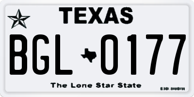 TX license plate BGL0177