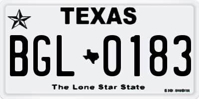 TX license plate BGL0183