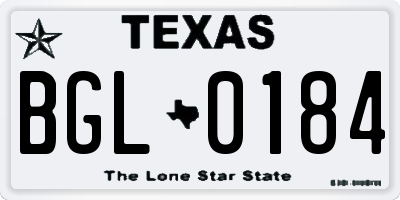 TX license plate BGL0184