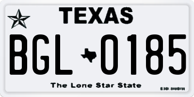 TX license plate BGL0185