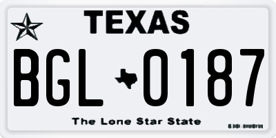 TX license plate BGL0187