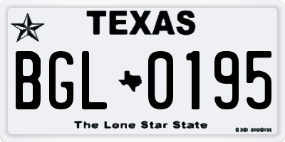 TX license plate BGL0195
