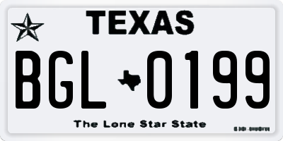 TX license plate BGL0199