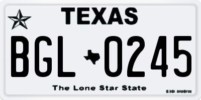 TX license plate BGL0245