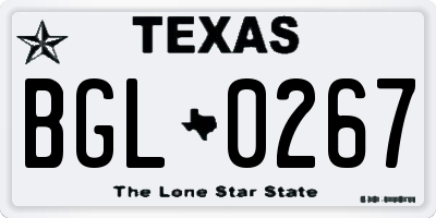 TX license plate BGL0267