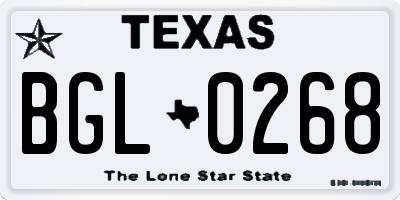 TX license plate BGL0268