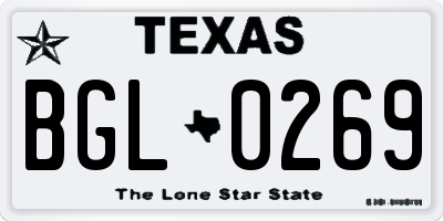 TX license plate BGL0269