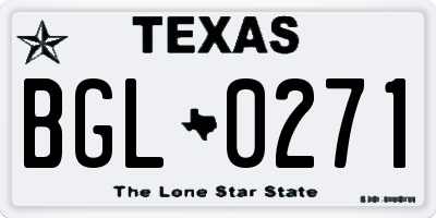 TX license plate BGL0271