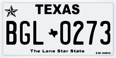 TX license plate BGL0273