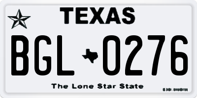 TX license plate BGL0276