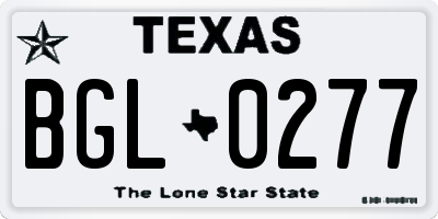 TX license plate BGL0277