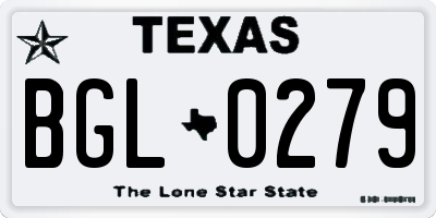 TX license plate BGL0279