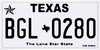 TX license plate BGL0280
