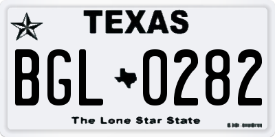 TX license plate BGL0282