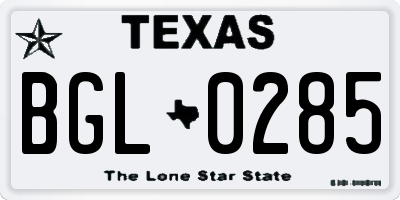 TX license plate BGL0285