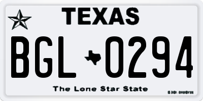 TX license plate BGL0294