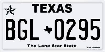 TX license plate BGL0295