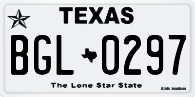 TX license plate BGL0297