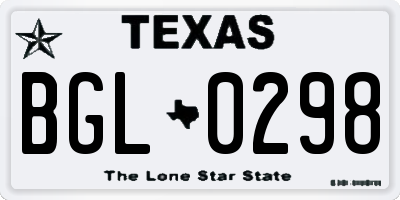TX license plate BGL0298