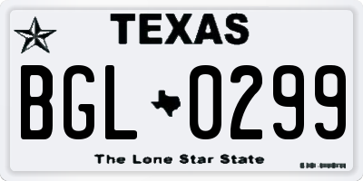 TX license plate BGL0299