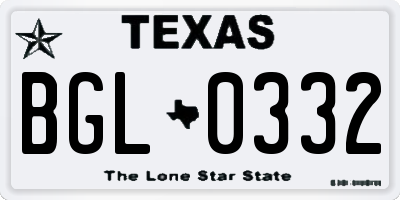 TX license plate BGL0332
