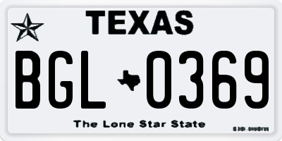 TX license plate BGL0369