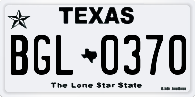 TX license plate BGL0370