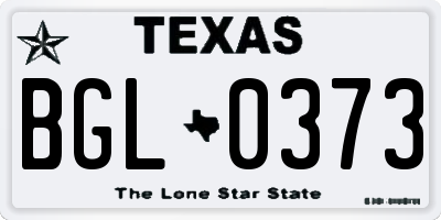 TX license plate BGL0373