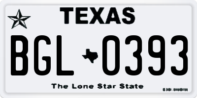 TX license plate BGL0393