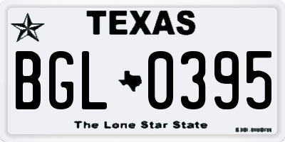 TX license plate BGL0395