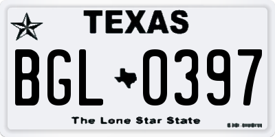 TX license plate BGL0397