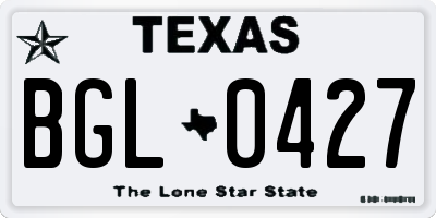 TX license plate BGL0427