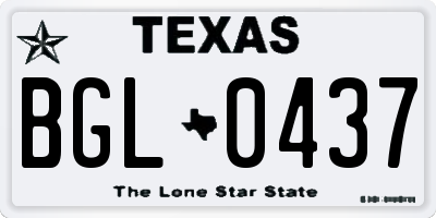 TX license plate BGL0437