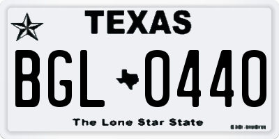 TX license plate BGL0440