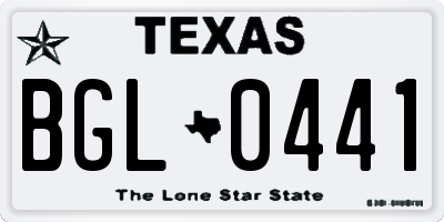 TX license plate BGL0441