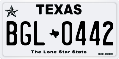 TX license plate BGL0442