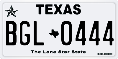 TX license plate BGL0444
