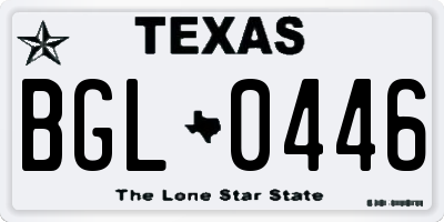 TX license plate BGL0446