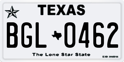 TX license plate BGL0462
