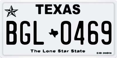 TX license plate BGL0469
