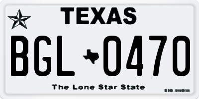 TX license plate BGL0470