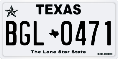 TX license plate BGL0471
