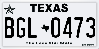 TX license plate BGL0473