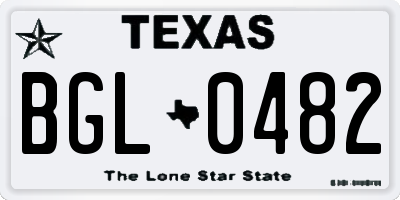 TX license plate BGL0482