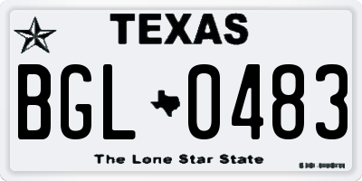 TX license plate BGL0483