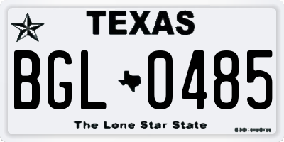 TX license plate BGL0485