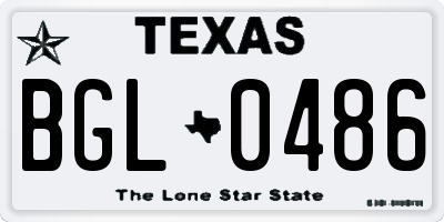 TX license plate BGL0486