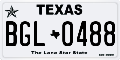 TX license plate BGL0488
