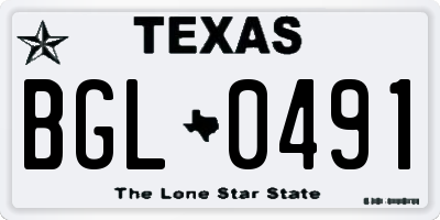 TX license plate BGL0491