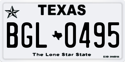 TX license plate BGL0495